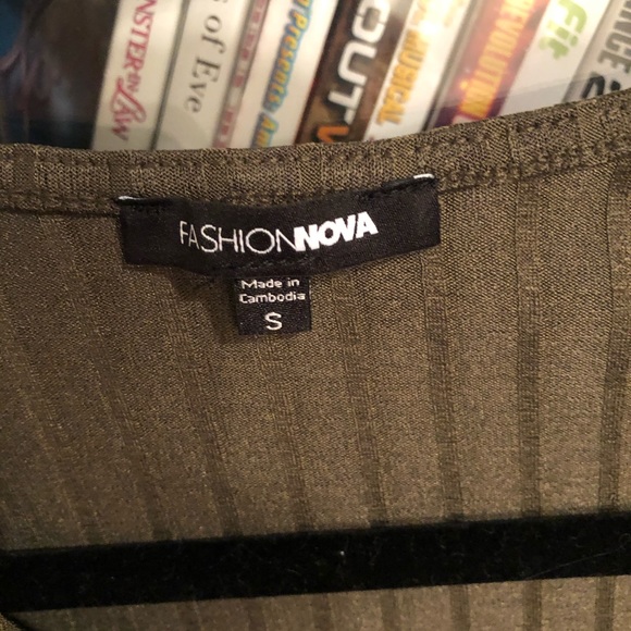 Army green ribbed bodysuit - Picture 2 of 2